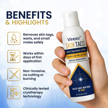 🎁 Ends Today: 70% OFF! 🏆 Virexo™ Skin Tag Cryo Treatment Spray 🧊 — Freezes Away Skin Tags & Warts in Seconds. No Blades, No Pain.